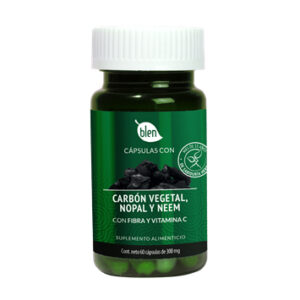Cápsulas de carbón vegetal, nopal y neem