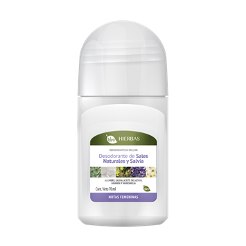 Desodorante de sales naturales y salvia notas femeninas